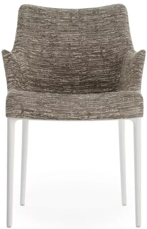 Kartell Eleganza Nia Melange Dining Armchair, White Legs