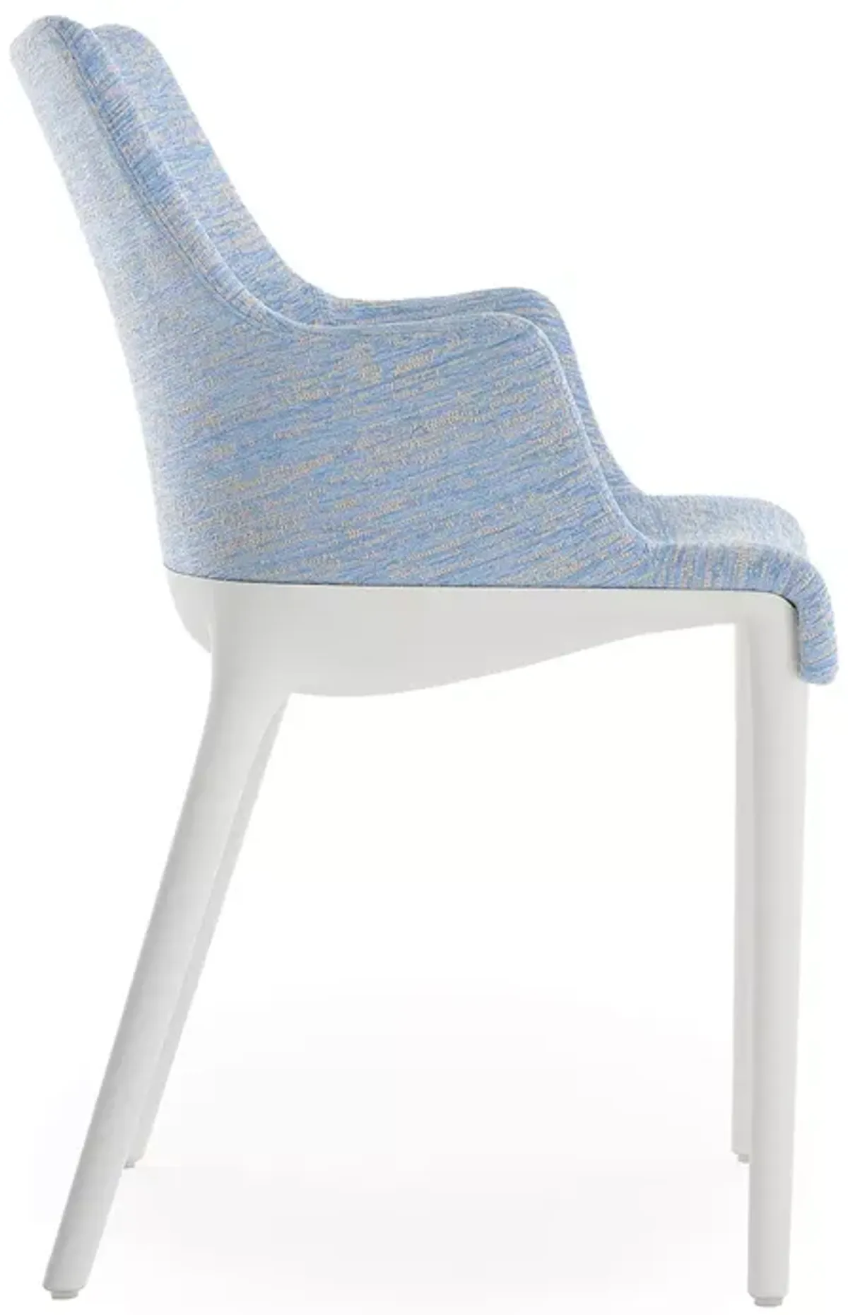 Kartell Eleganza Nia Melange Dining Armchair, White Legs  