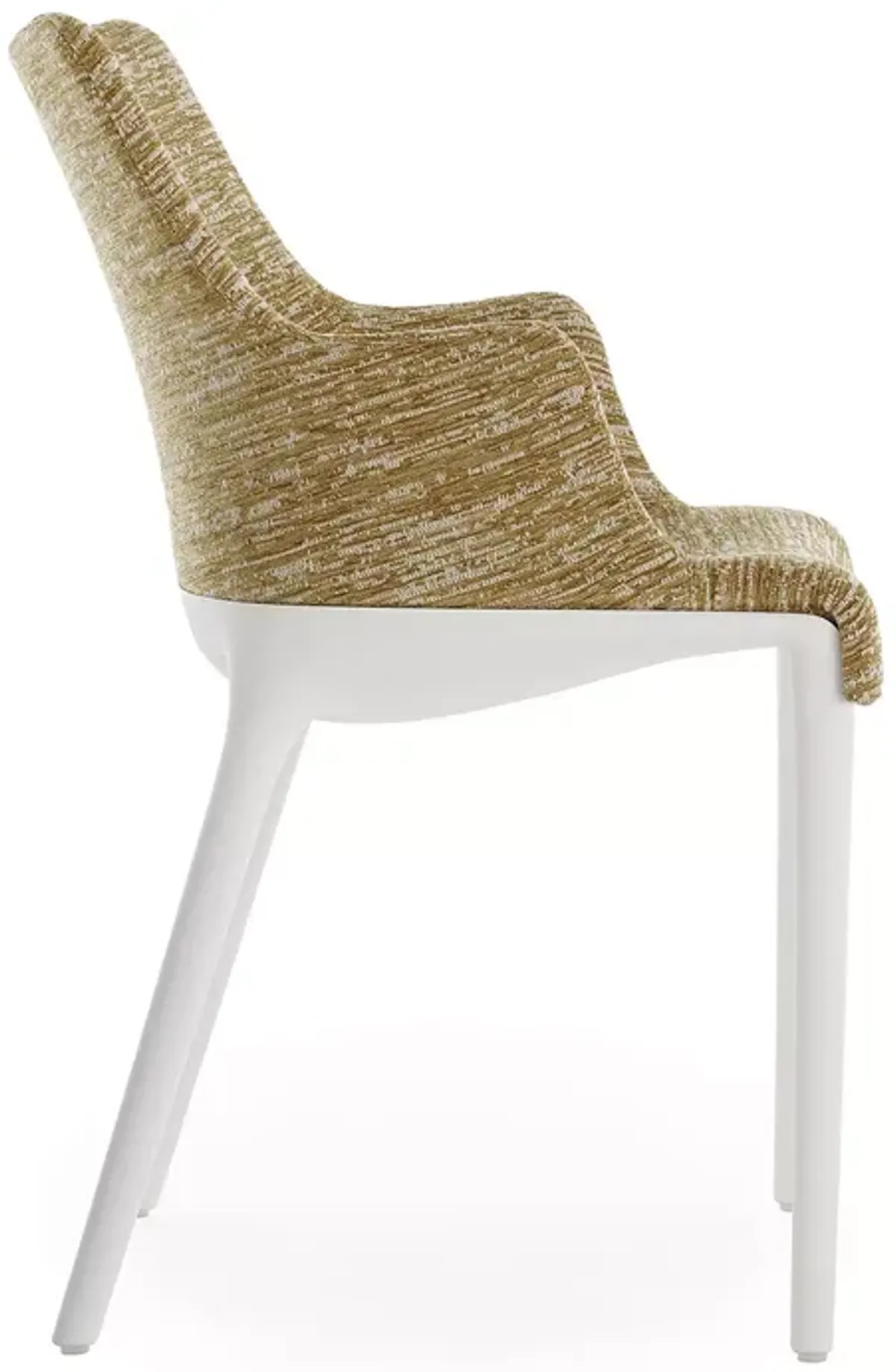 Kartell Eleganza Nia Melange Dining Armchair, White Legs  