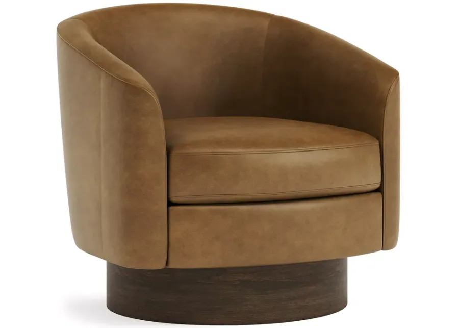 Bernhardt Camino Leather Swivel Chair