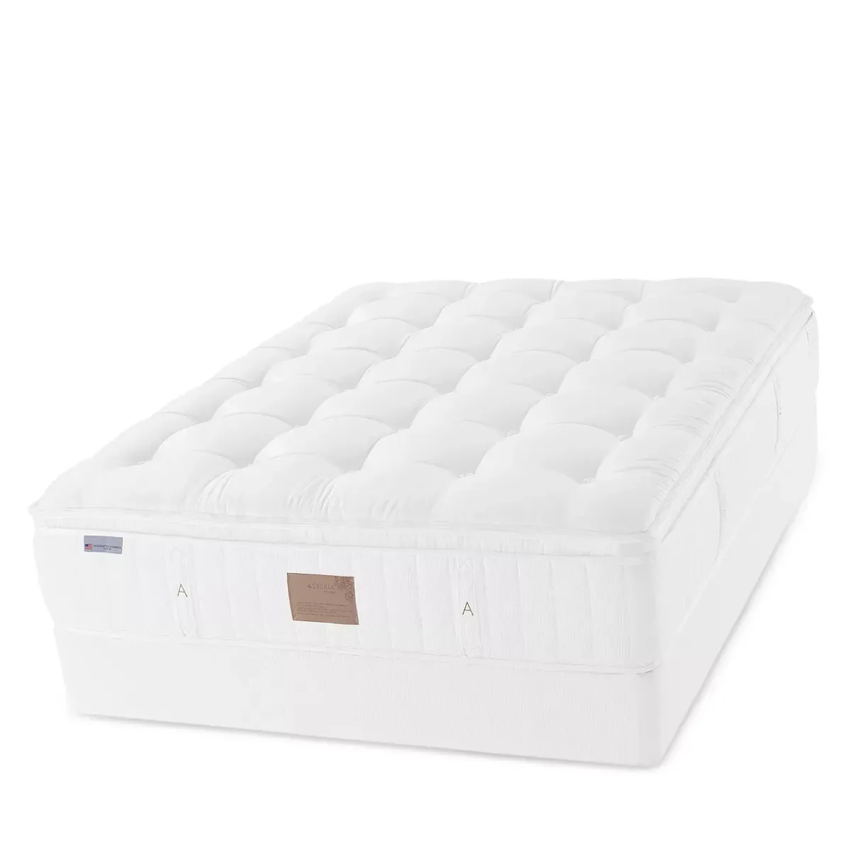 Asteria Natural Phoebe Plush Euro Top Split Queen Mattress with 2" Box Spring - Exclusive