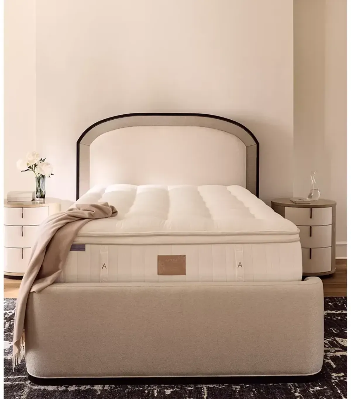 Asteria Natural Phoebe Plush Euro Top Split Queen Mattress with 2" Box Spring - Exclusive