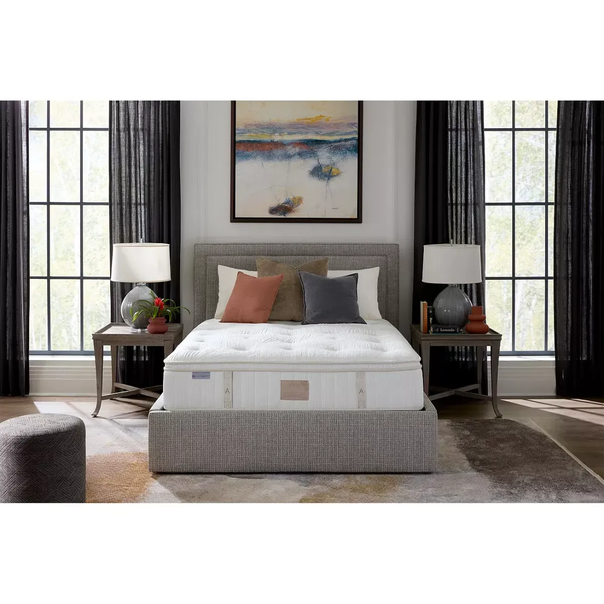 Asteria Artemis Luxury Firm Pillow Top Full Mattress Set, Ultra Low Profile