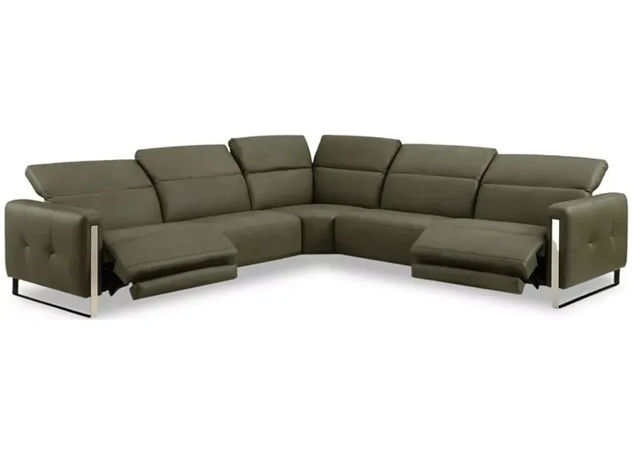 Chateau d'Ax Fuco 5 Piece Leather Sectional 