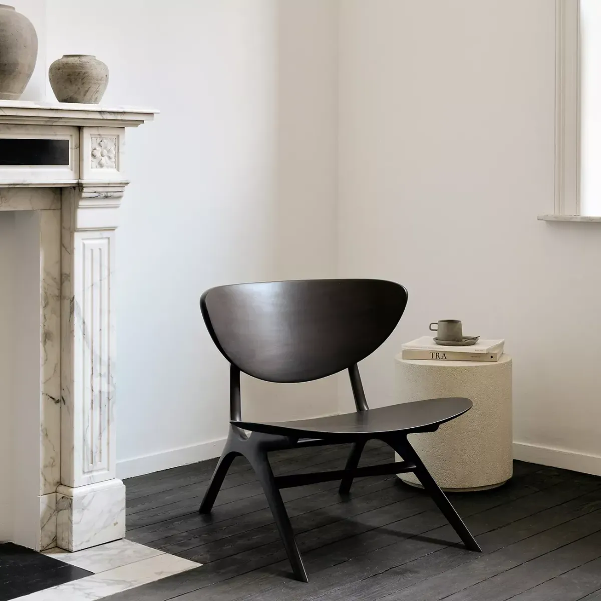 Ethnicraft Eye Lounge Chair, Dark Wood Tone 