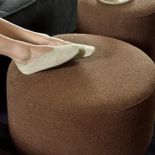 Ethnicraft Barrow Pouf, Medium 