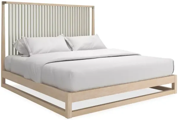 Caracole Pinstripe Slatted King Bed, Light