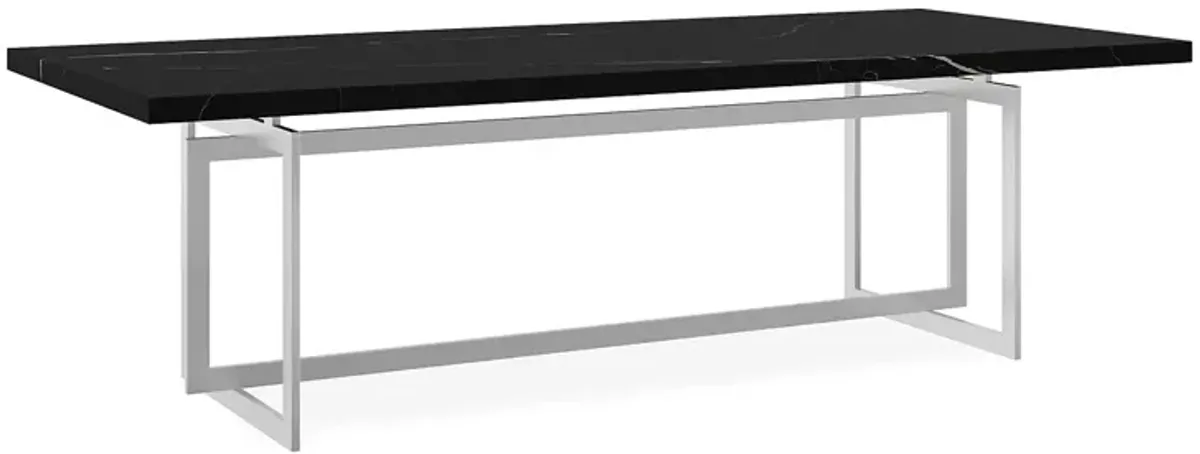 Caracole Wish You Were Dining Table - Chrome/Nero Marguia