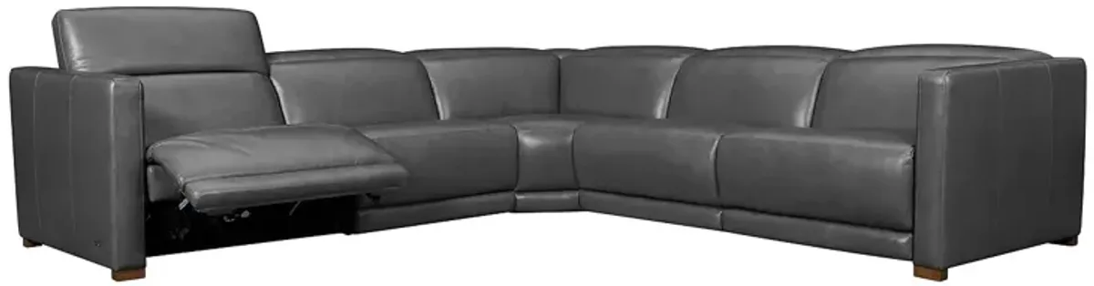 Violino Bobby 5 Piece Motion Reclining Leather Sectional 