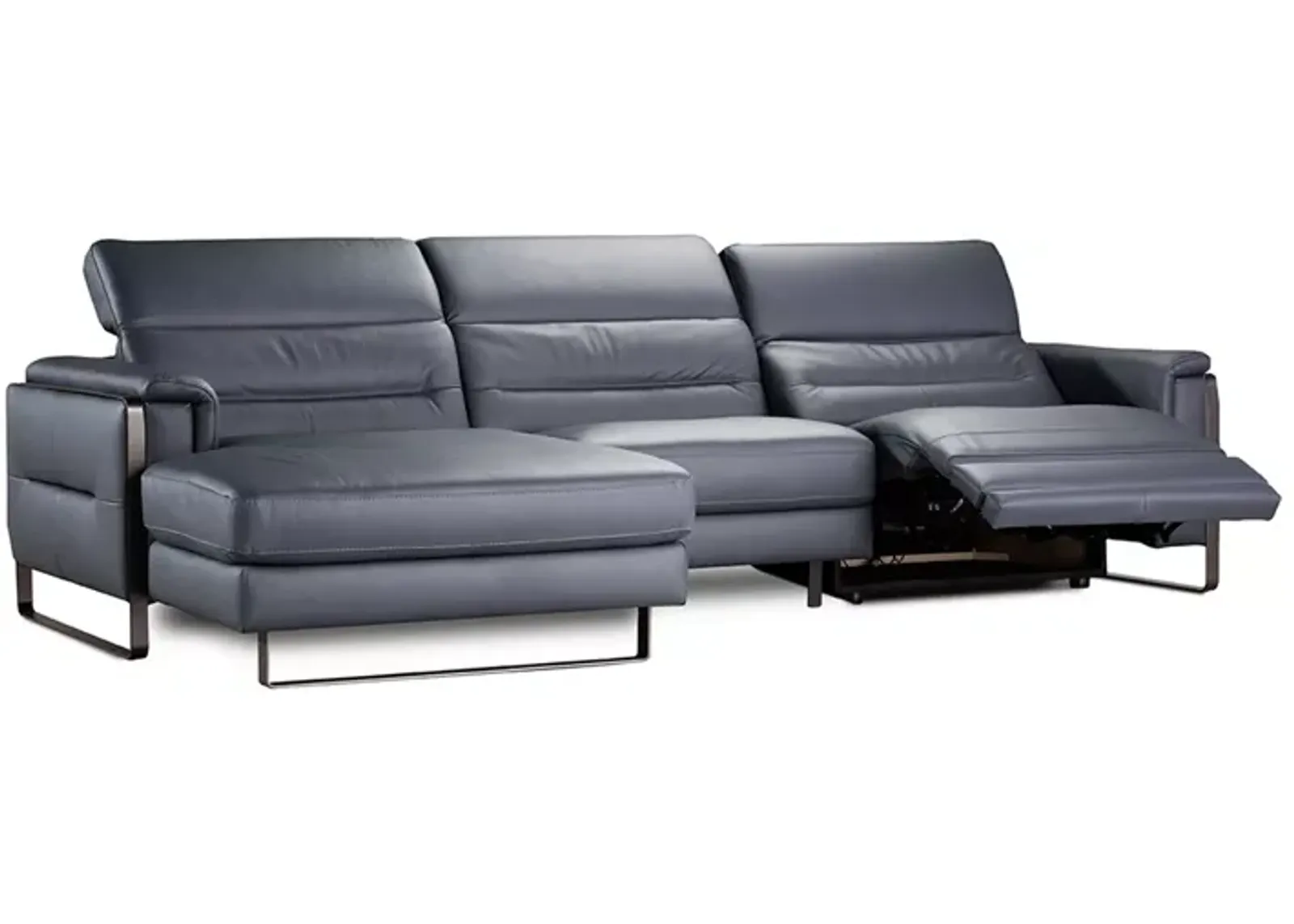 Nicoletti Lucano 3 Piece Power Reclining Sectional in Leather