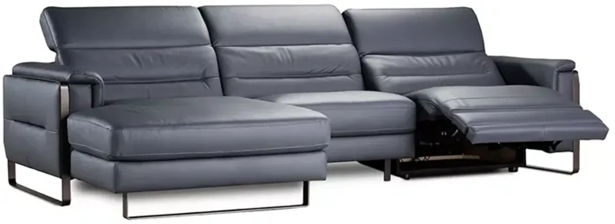 Nicoletti Lucano 3 Piece Power Reclining Sectional in Leather