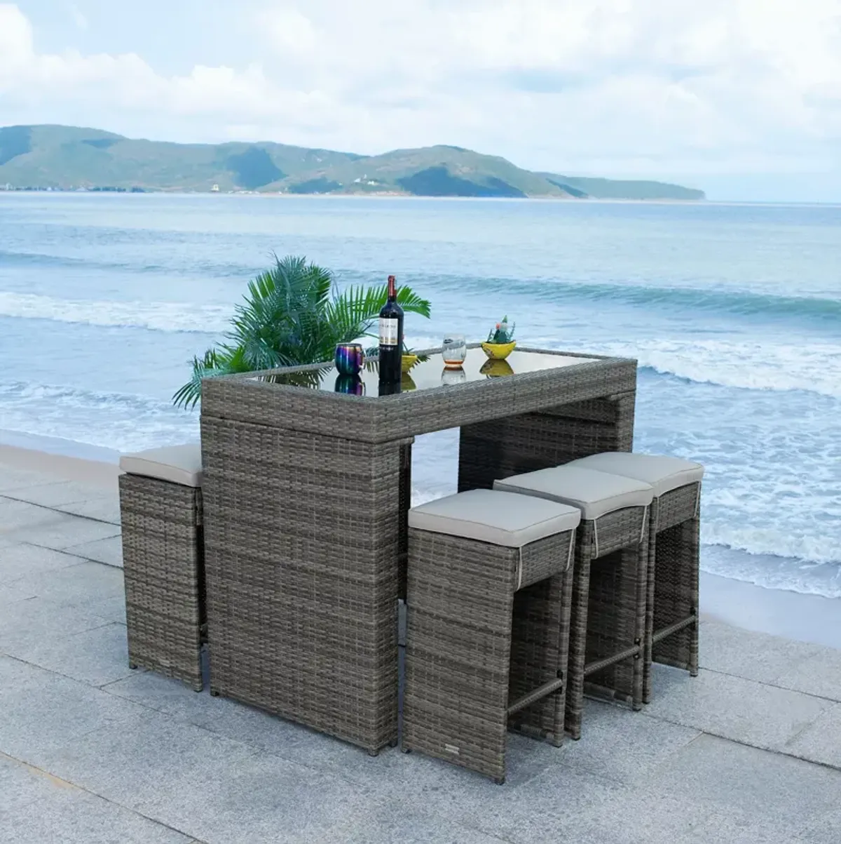 SAFAVIEH Horus Seven Piece Outdoor Dining Set