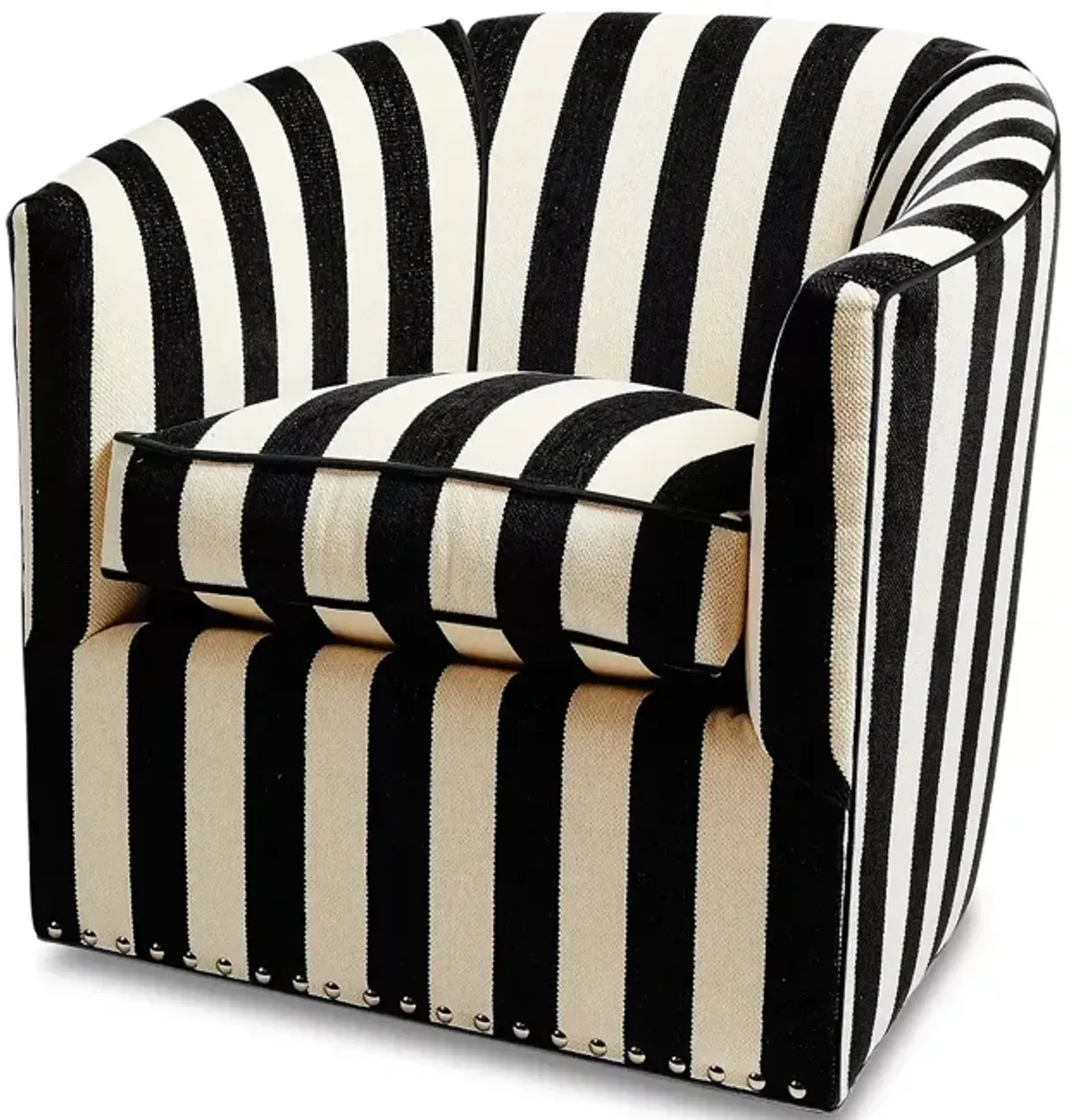 Mackenzie-Childs Marquee Stripe Chenille Swivel Chair