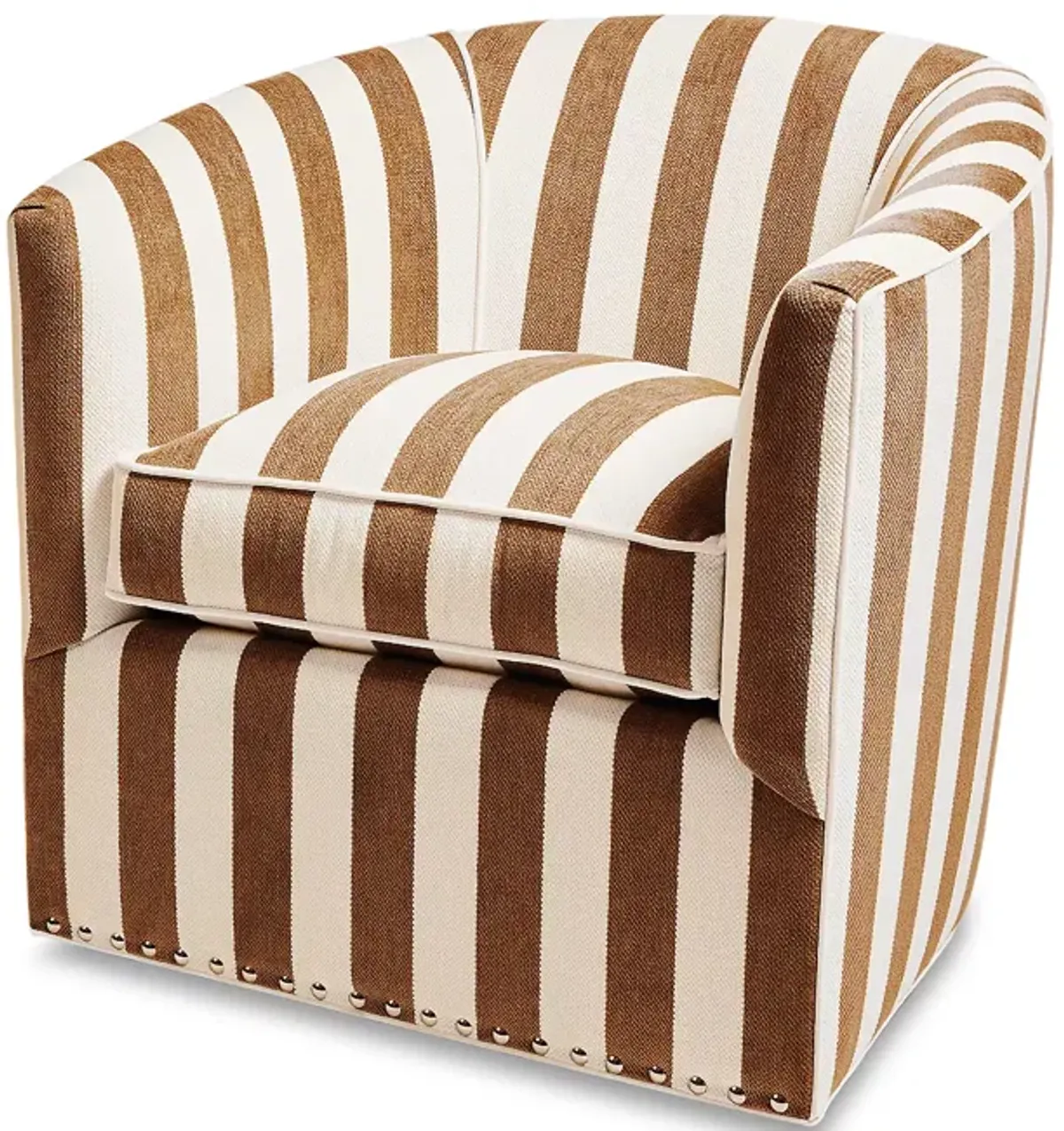 Mackenzie-Childs Marquee Stripe Chenille Swivel Chair