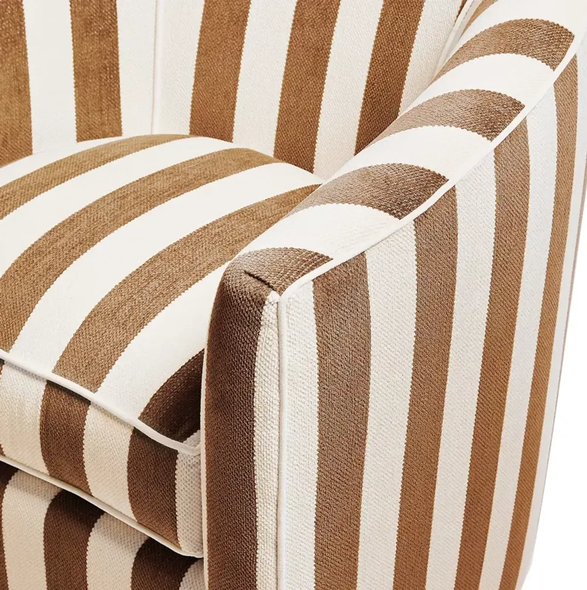 Mackenzie-Childs Marquee Stripe Chenille Swivel Chair