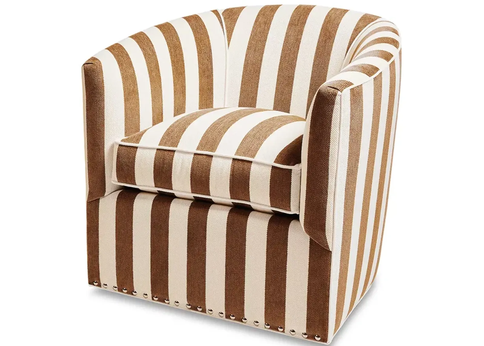 Mackenzie-Childs Marquee Stripe Chenille Swivel Chair