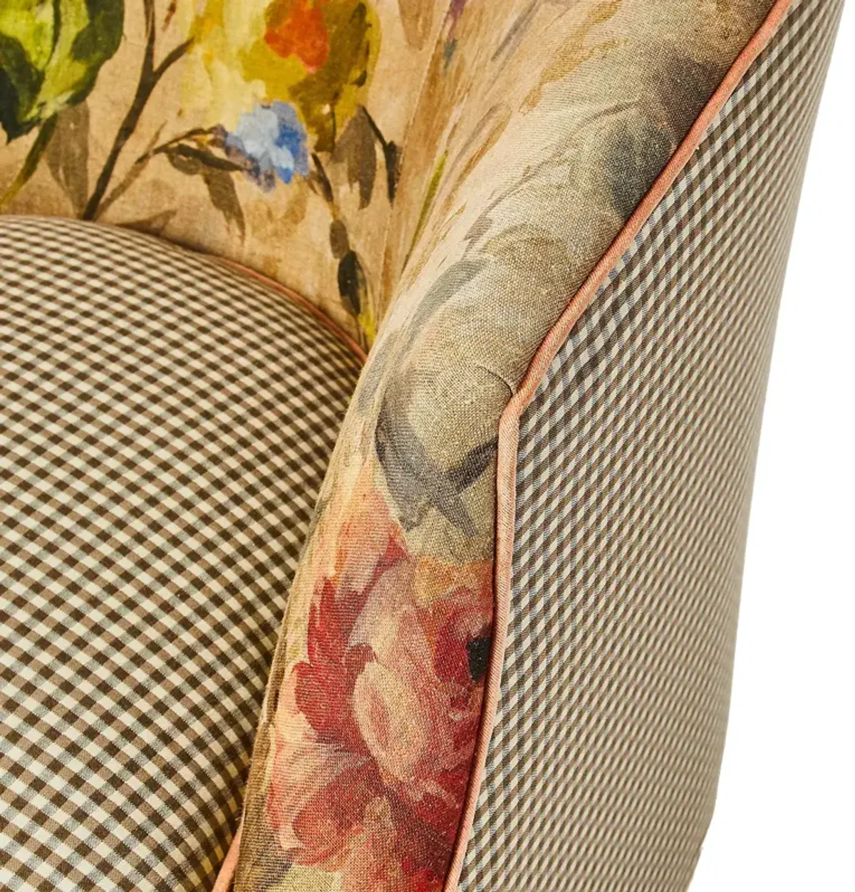 Mackenzie-Childs Field Study Floral & Gingham Accent Chair