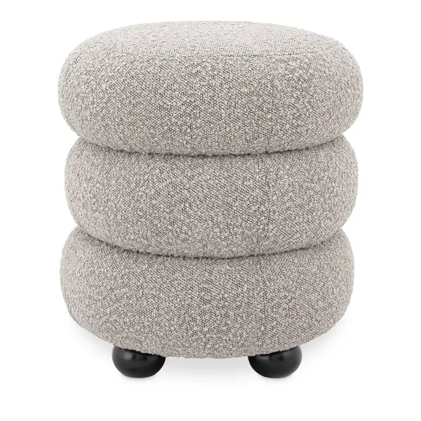 Eichholtz Stool Tulum in Bouclé Gray 