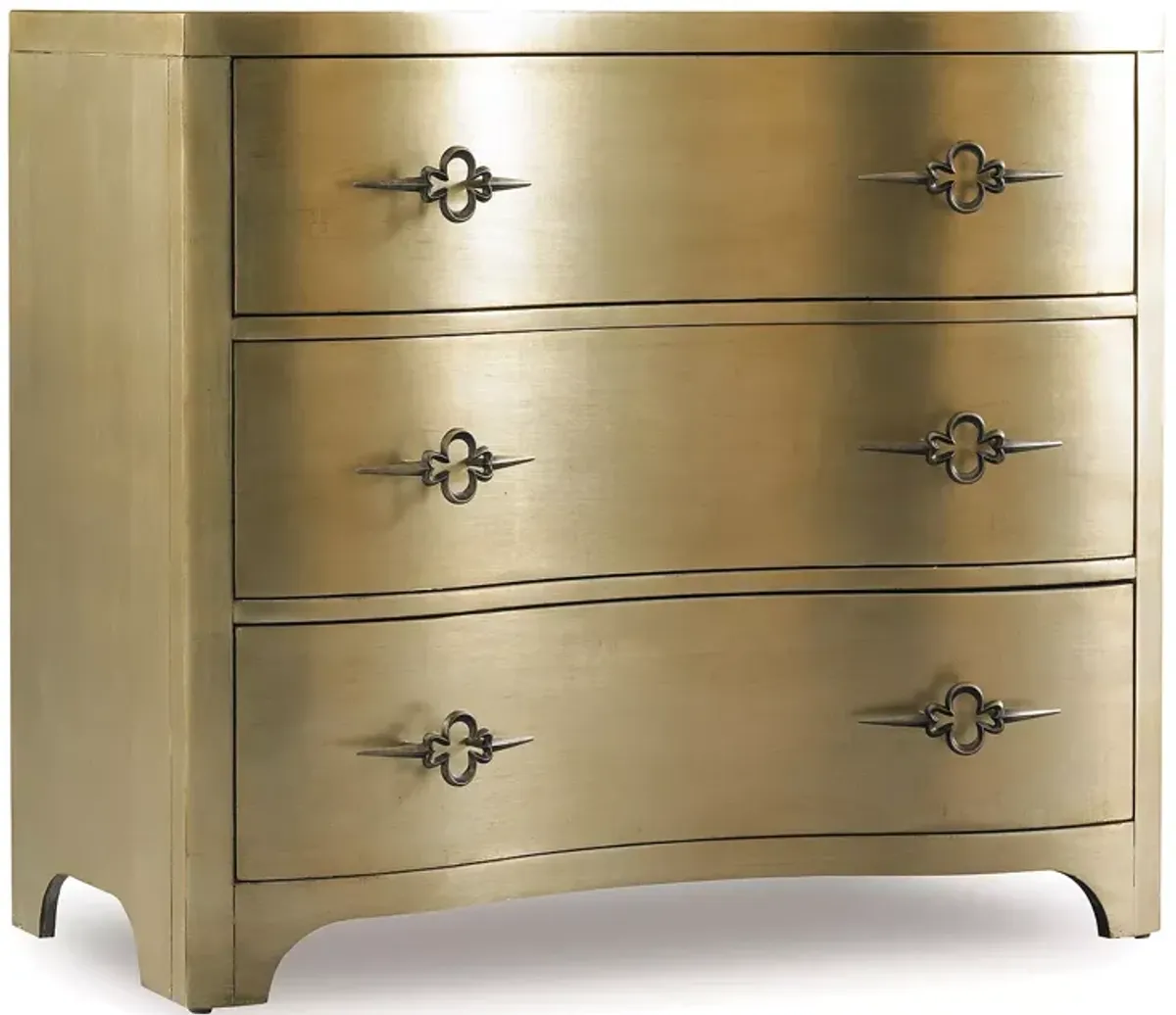 Hooker Furniture Sanctuary Three Drawer Shaped Front Gold Chest