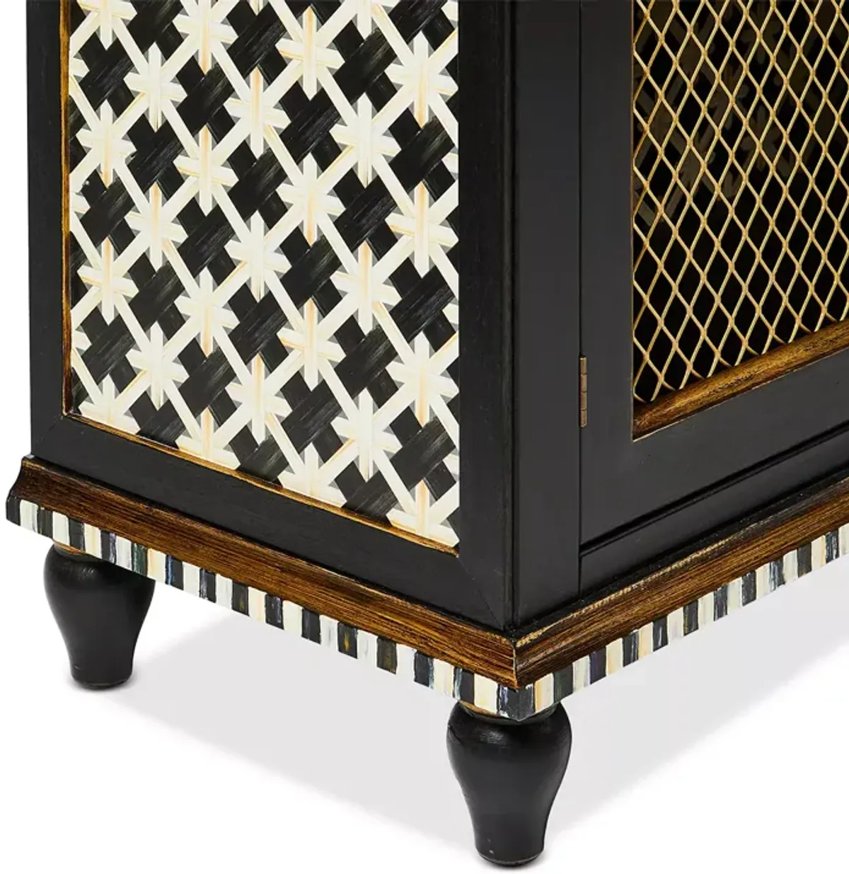 Mackenzie-Childs Courtly Criss-Cross Small Cabinet