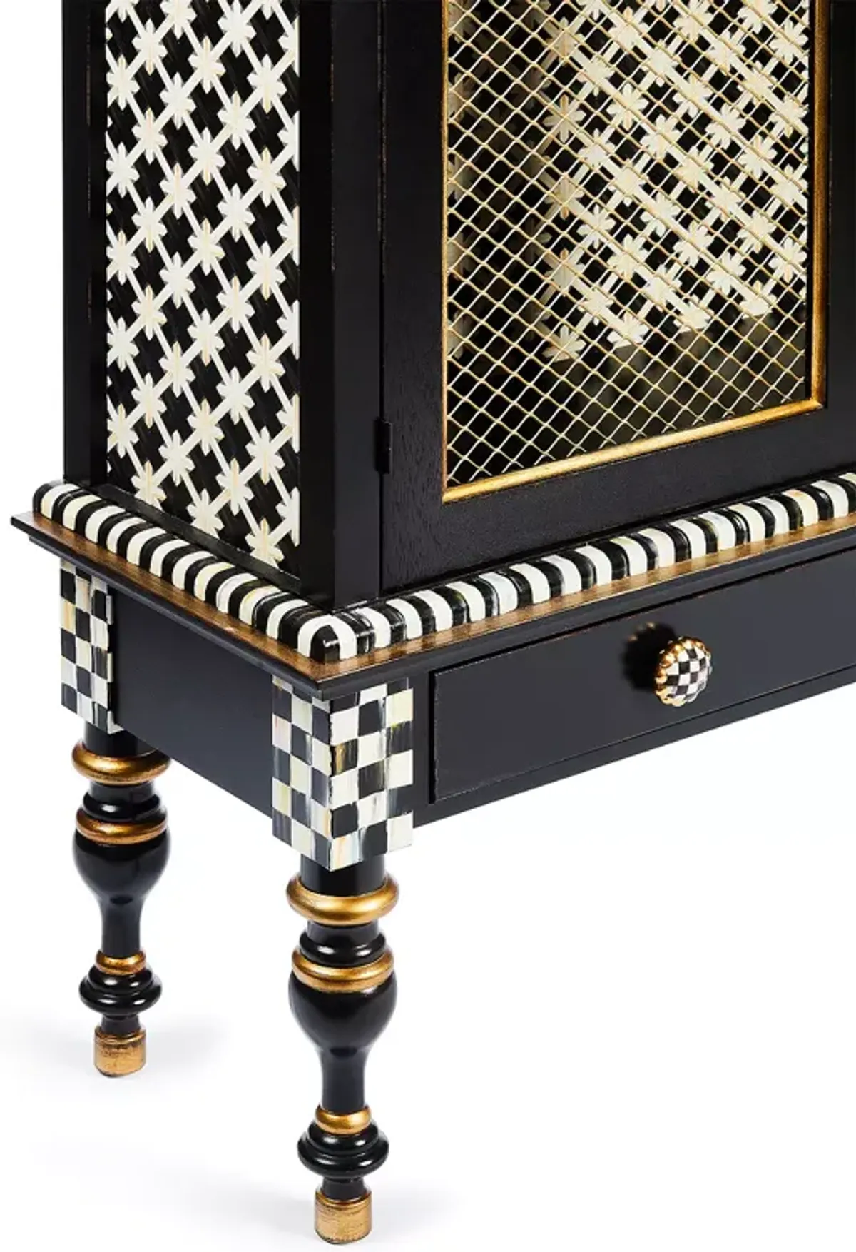 Mackenzie-Childs Courtly Criss-Cross Cabinet