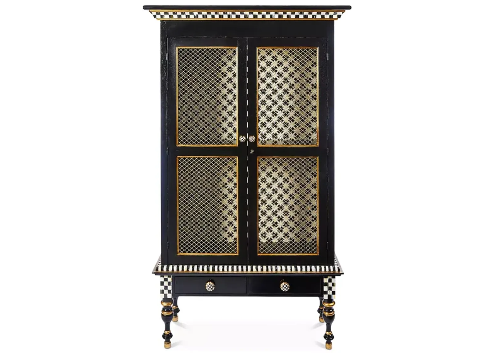 Mackenzie-Childs Courtly Criss-Cross Cabinet