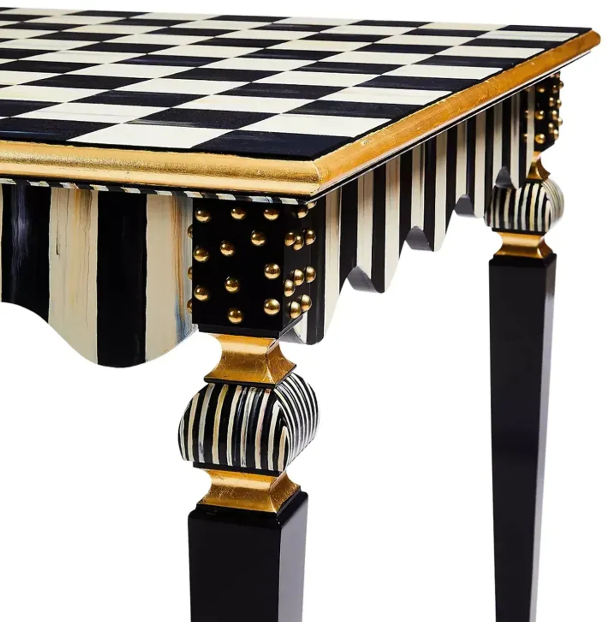 Mackenzie-Childs Courtly Check & Stripe Game Table