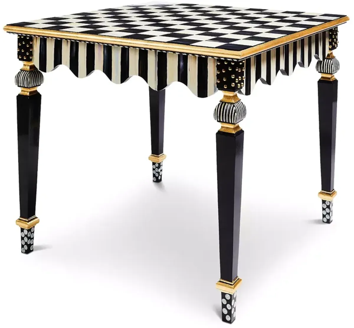 Mackenzie-Childs Courtly Check & Stripe Game Table