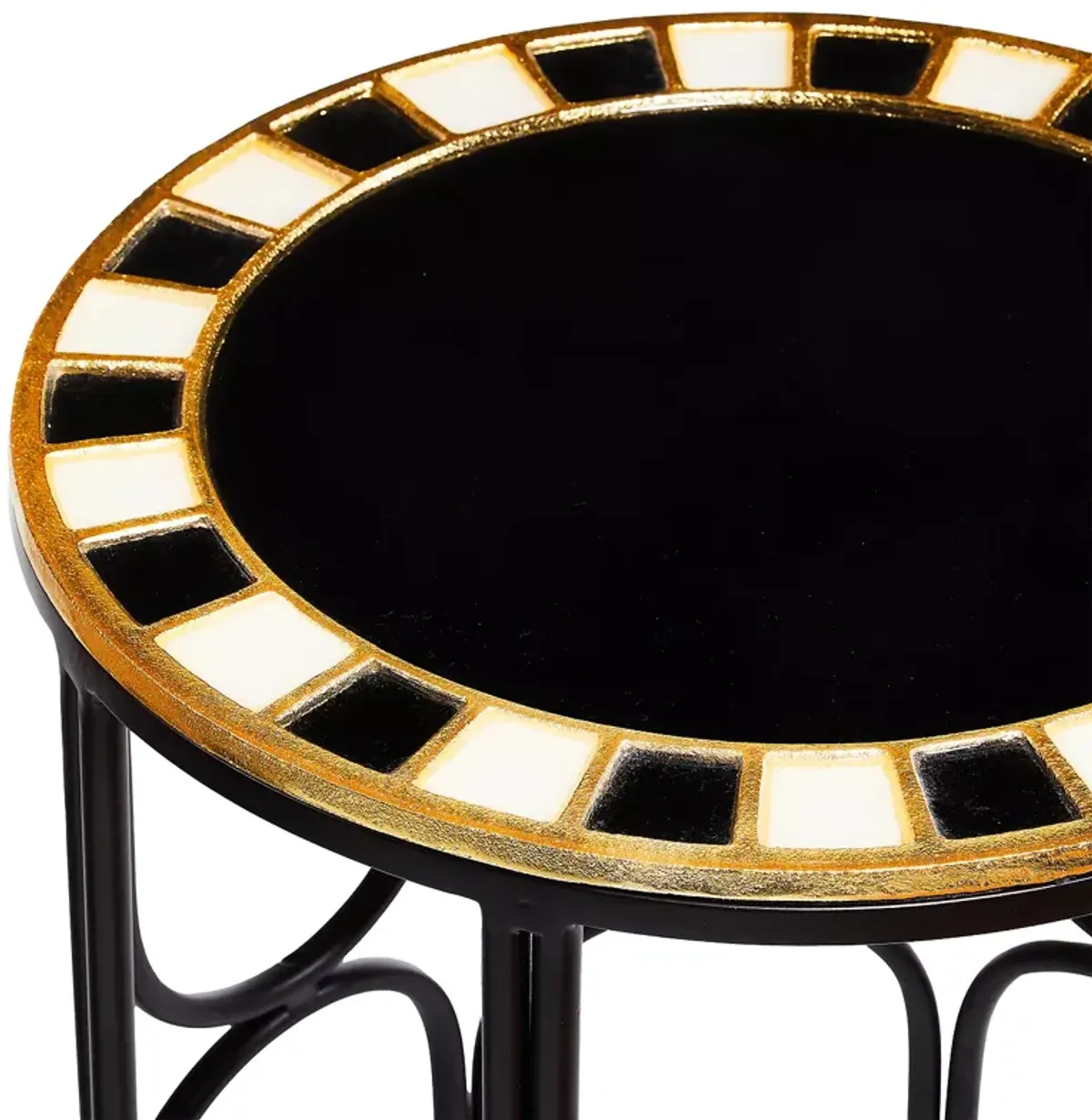 Mackenzie-Childs Black Tie Round Accent Table