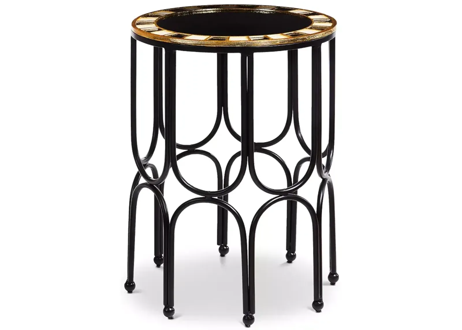 Mackenzie-Childs Black Tie Round Accent Table