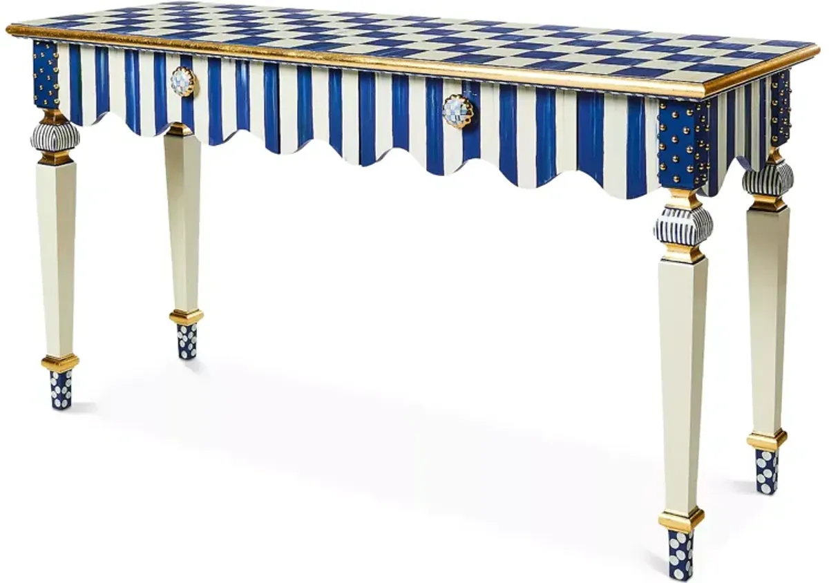 Mackenzie-Childs Royal Check & Stripe Console Table