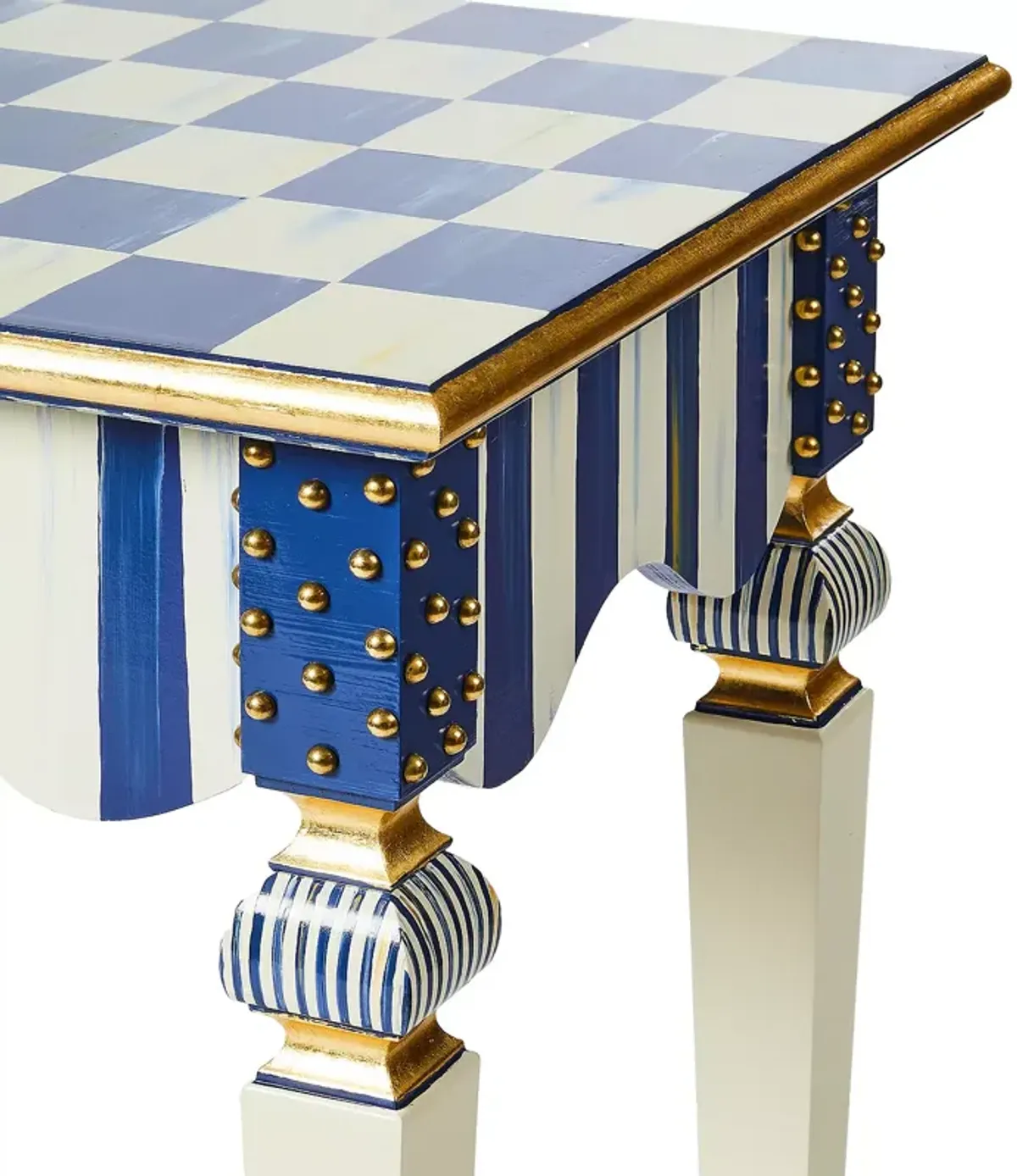 Mackenzie-Childs Royal Check & Stripe Console Table