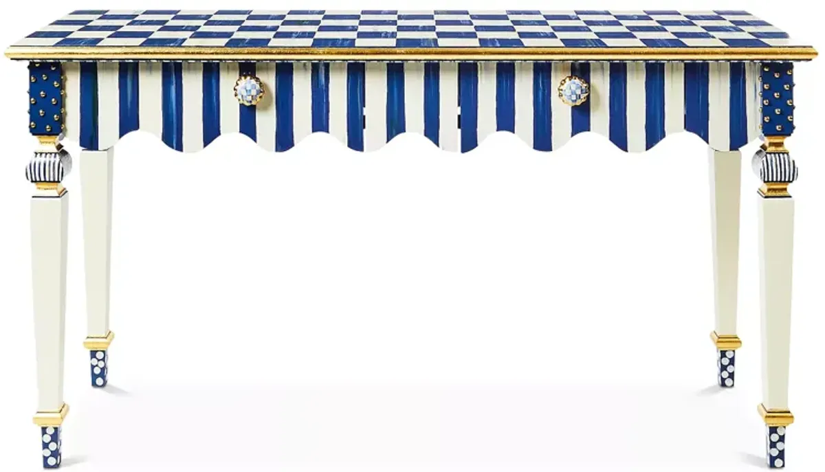 Mackenzie-Childs Royal Check & Stripe Console Table