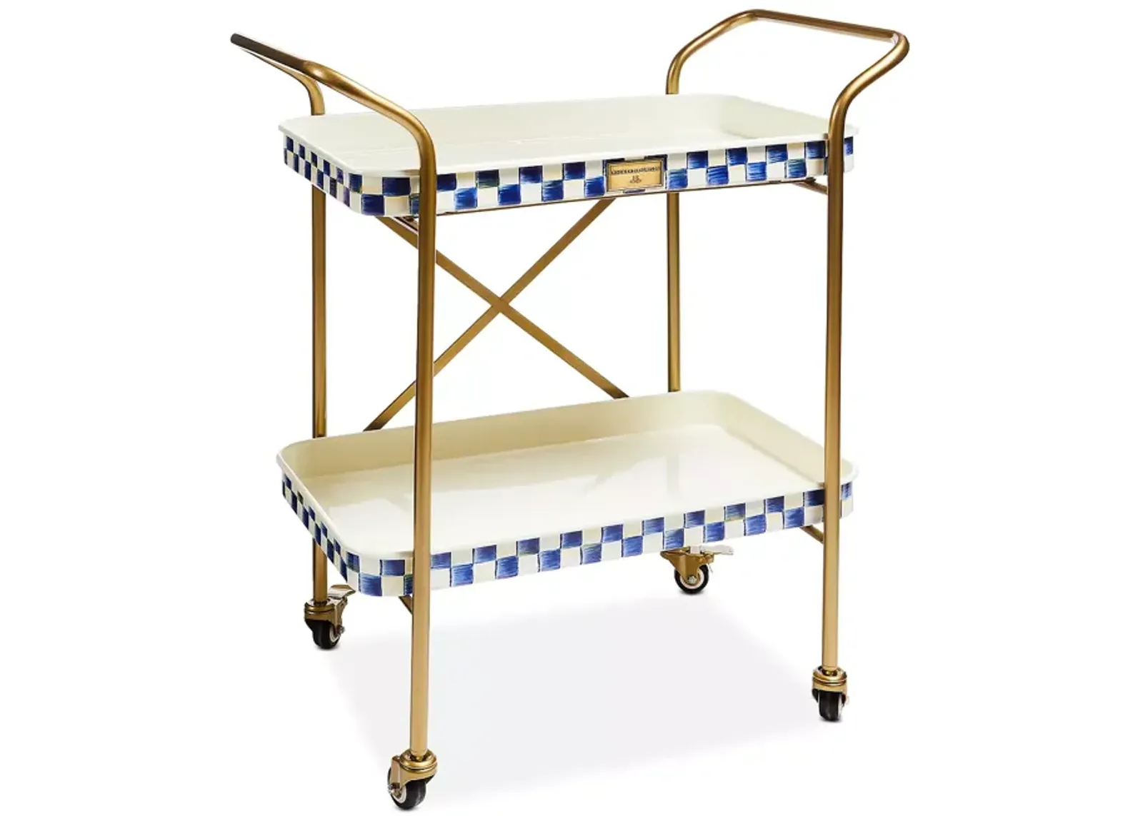 Mackenzie-Childs Royal Check Two Tier Kitchen Cart