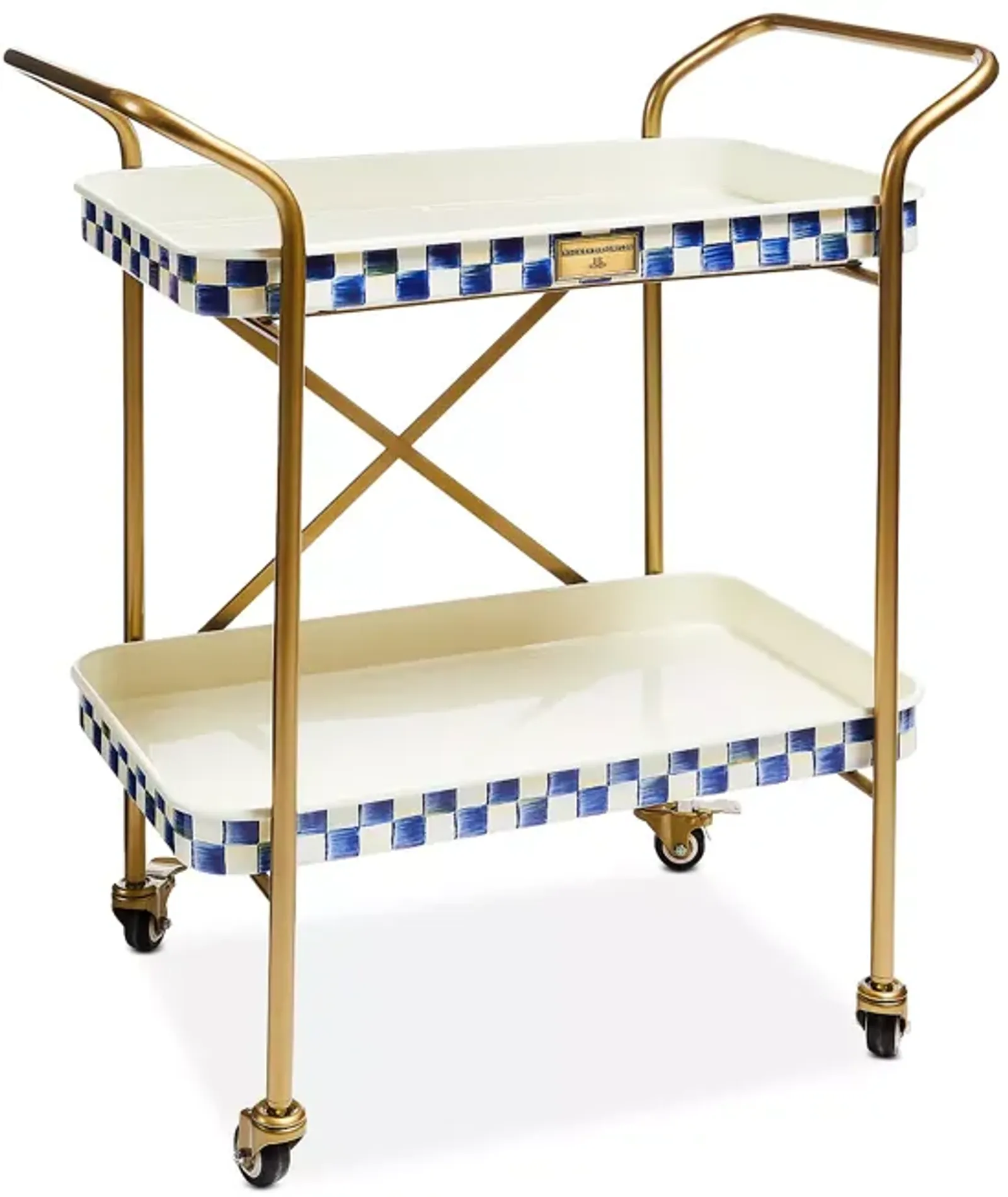 Mackenzie-Childs Royal Check Two Tier Kitchen Cart