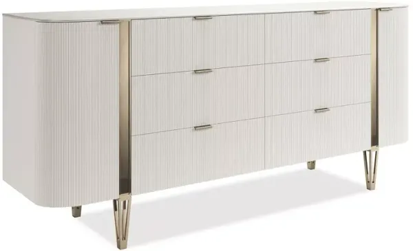 Caracole Love At First Sight 78" Dresser, Matte Pearl