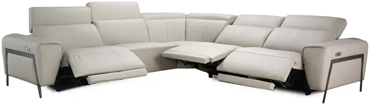 Nicoletti Puglia Leather 5 Piece Sectional Reclining Sofa