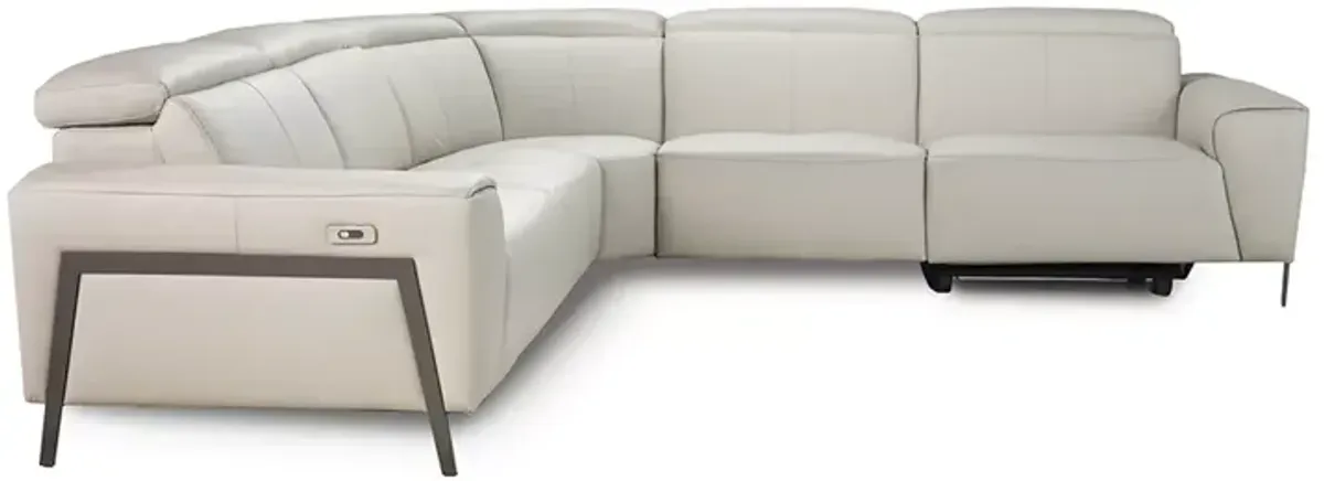 Nicoletti Puglia Leather 5 Piece Sectional Reclining Sofa