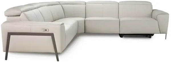 Nicoletti Puglia Leather 5 Piece Sectional Reclining Sofa