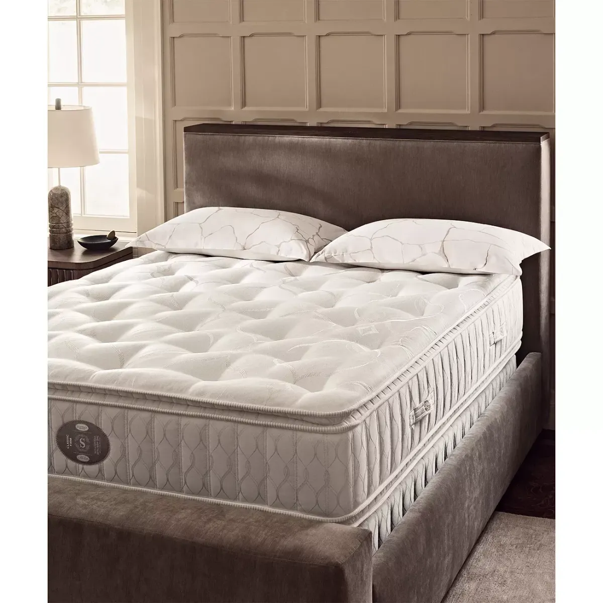 Shifman Heritage Classic Firm Pillow Top Split Queen Mattress Set, Low Profile
