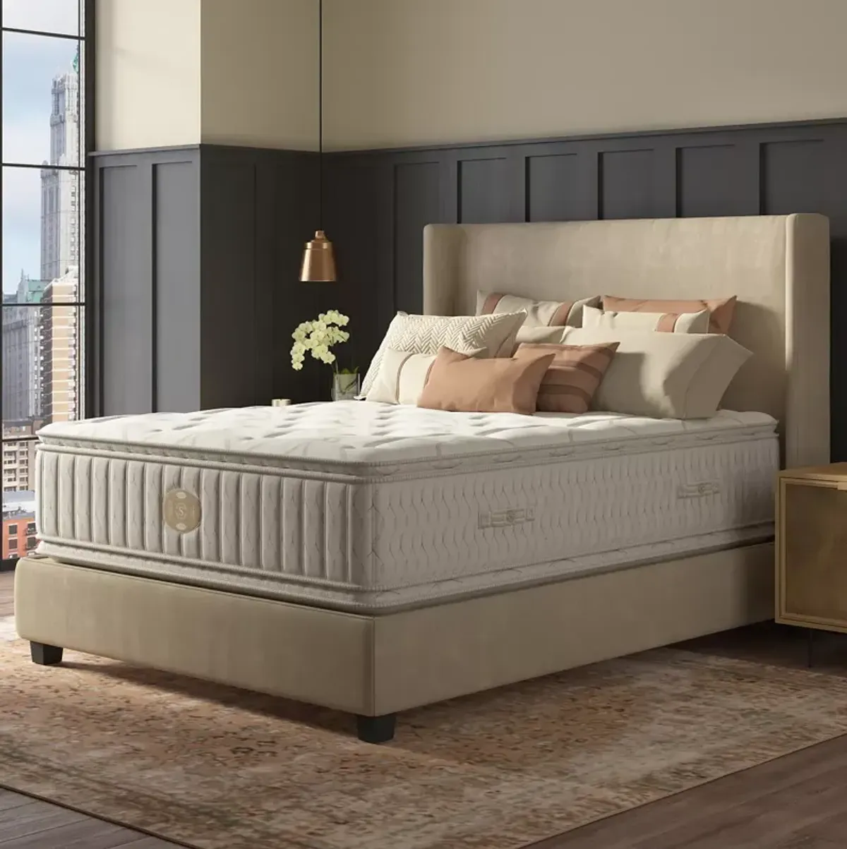 Shifman Heritage Classic Plush Pillow Top Twin Mattress Set, Low Profile
