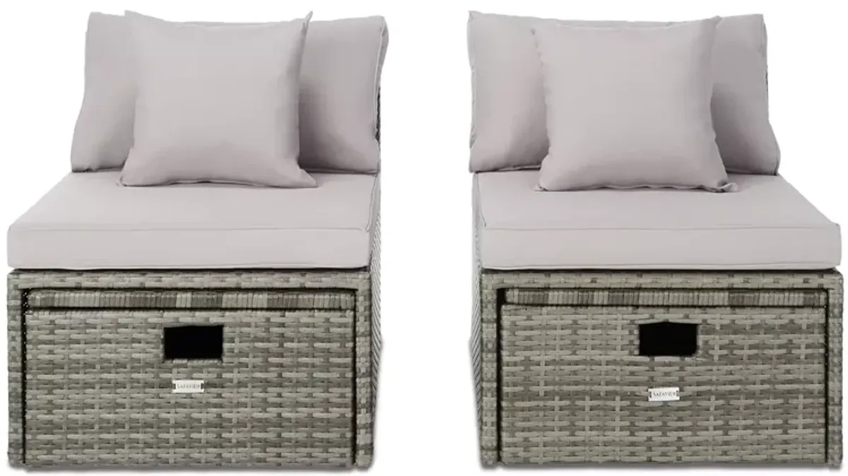 SAFAVIEH Pramla Outdoor Sette with Ottoman