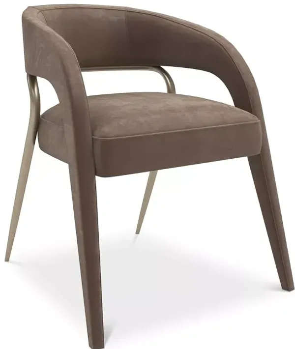 Caracole Gazelle Dining Chair, (Mink)/Finish Brushed Gold