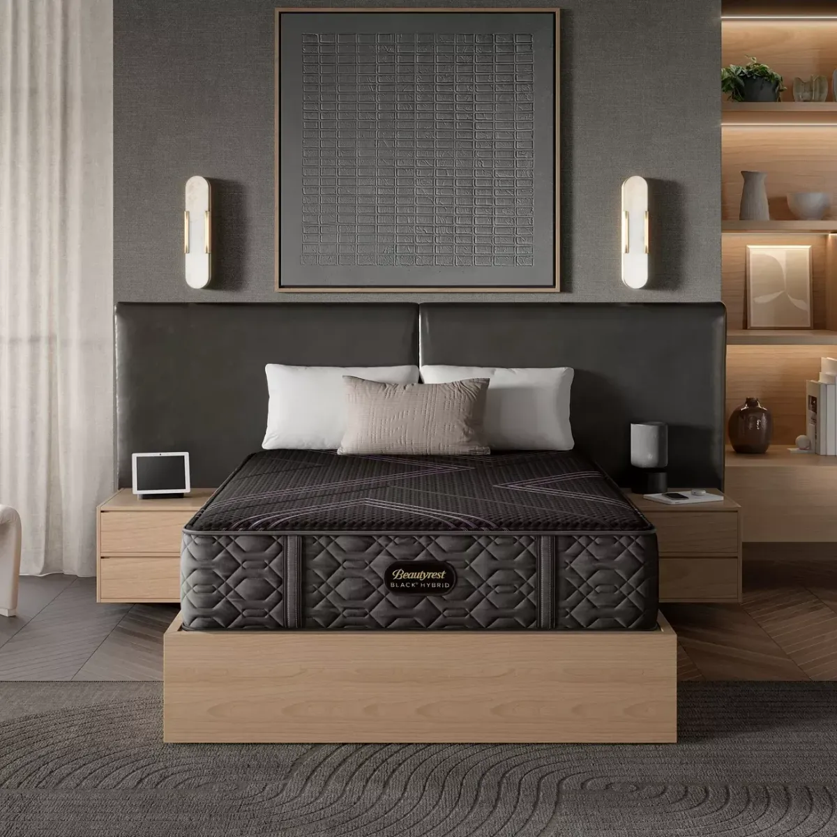 Beautyrest Black Hybrid Series Two Plush King Mattress Set, Low Profile