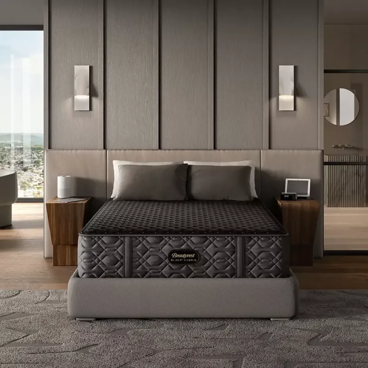 Beautyrest Black Hybrid Series Three Plush Queen Mattress Set