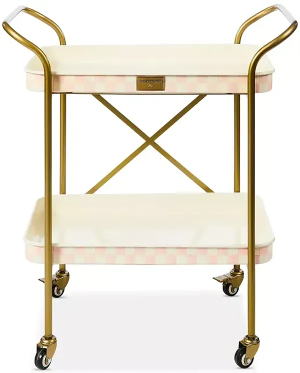 Mackenzie-Childs Rosy Check 2-Tier Kitchen Cart