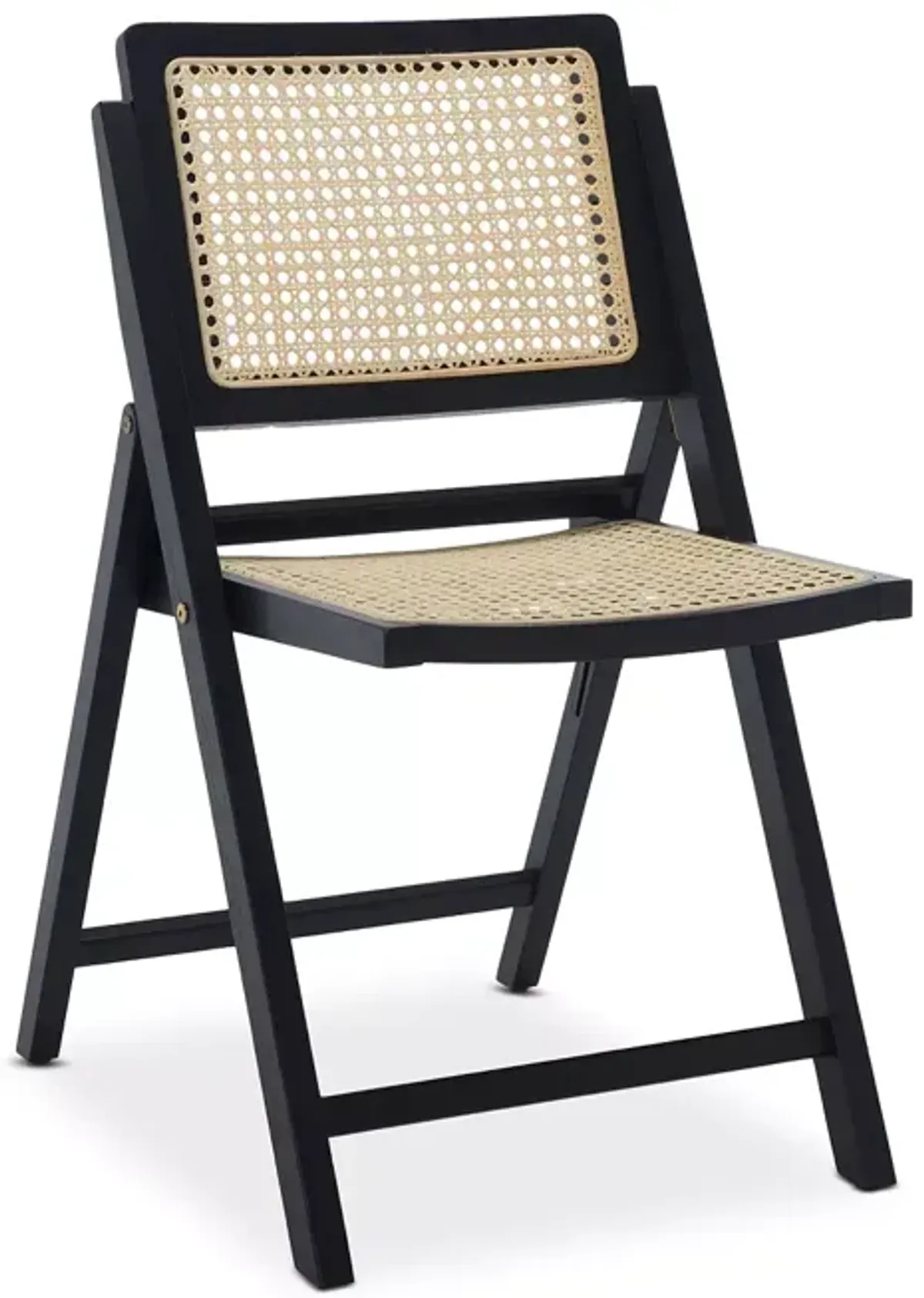 Safavieh Desiree Cane Folding Dining Chairs, Set of 2, Black/Natural