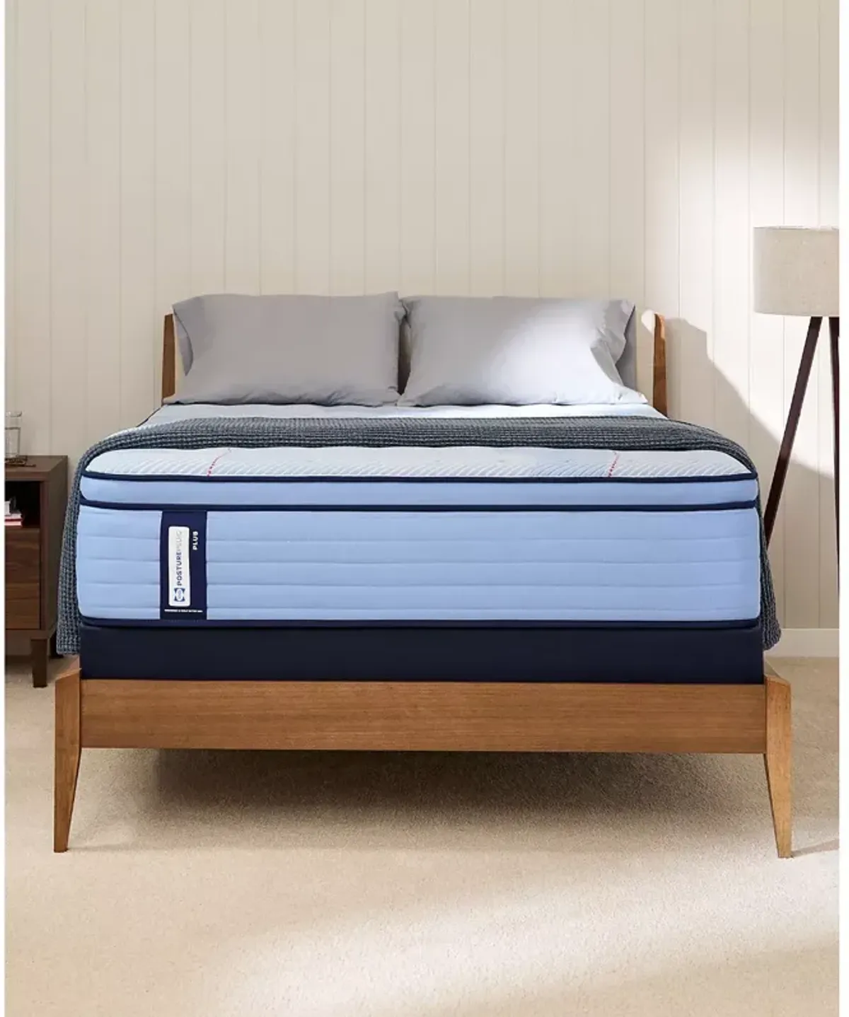 Sealy Posturepedic Plainfield Medium Euro Pillow Top Twin Mattress & Box Spring Set, Low Profile