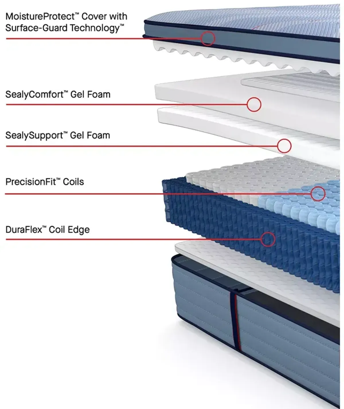 Sealy Posturepedic Plainfield Soft Euro Pillow Top Full Mattress & Box Spring Set, Low Profile