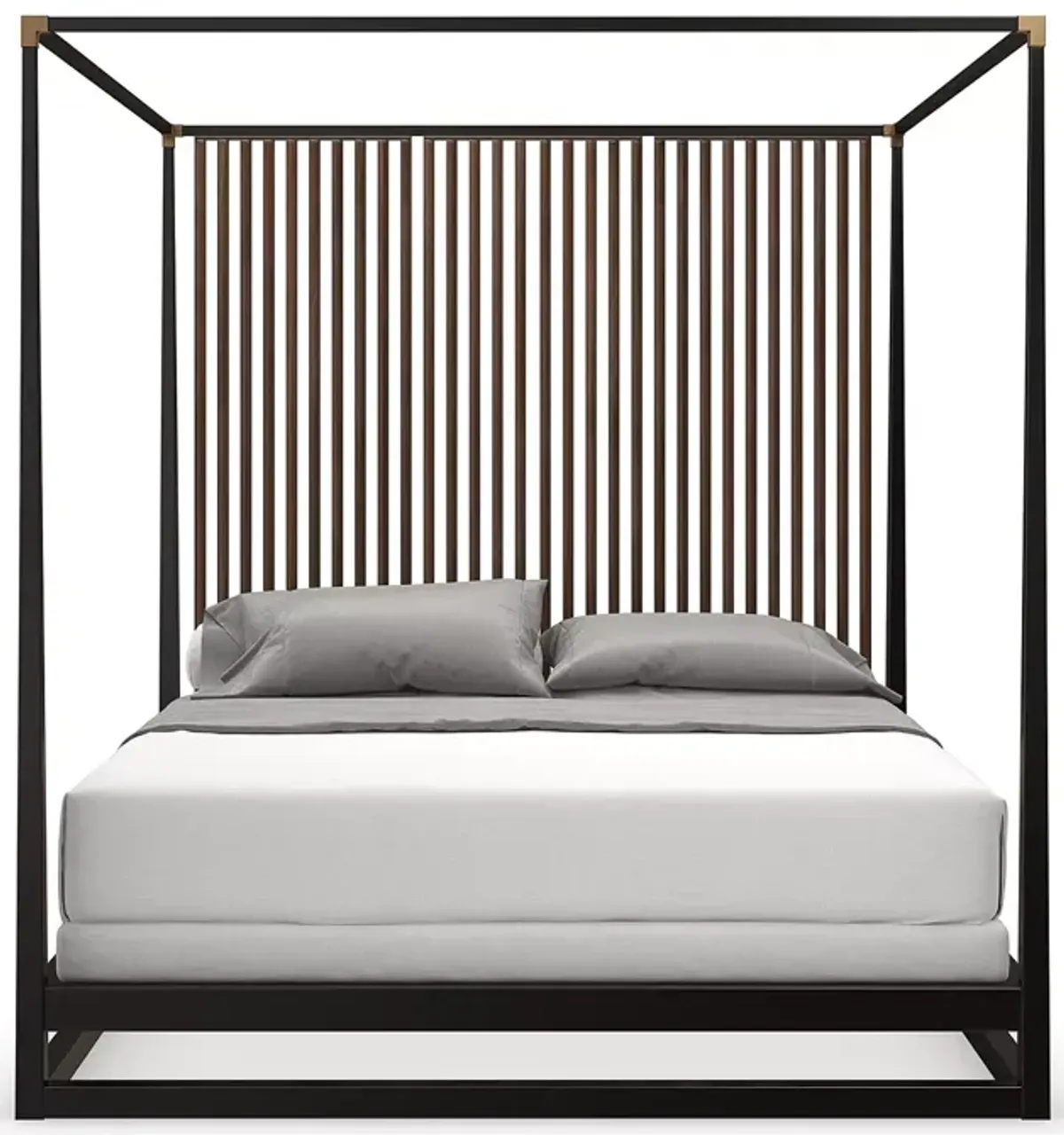 Caracole Pinstripe Canopy King Bed, Dark Chocolate